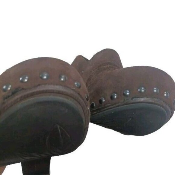 Dansko Suede Studded Brown Nori Clog Heels Block Heel Sz Eu 36 US 6 - Picture 5 of 5